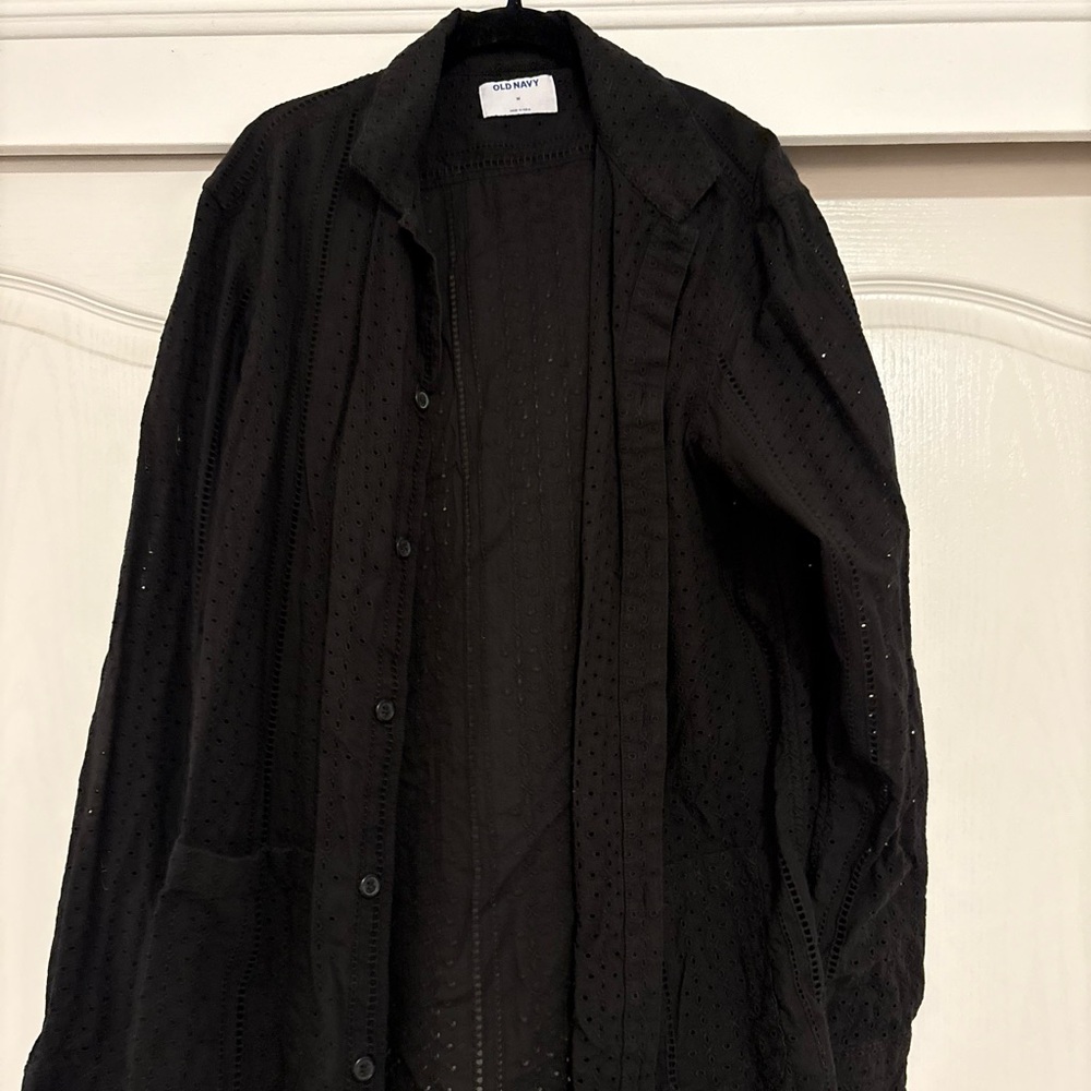 Old Navy Black Eyelet Blouse